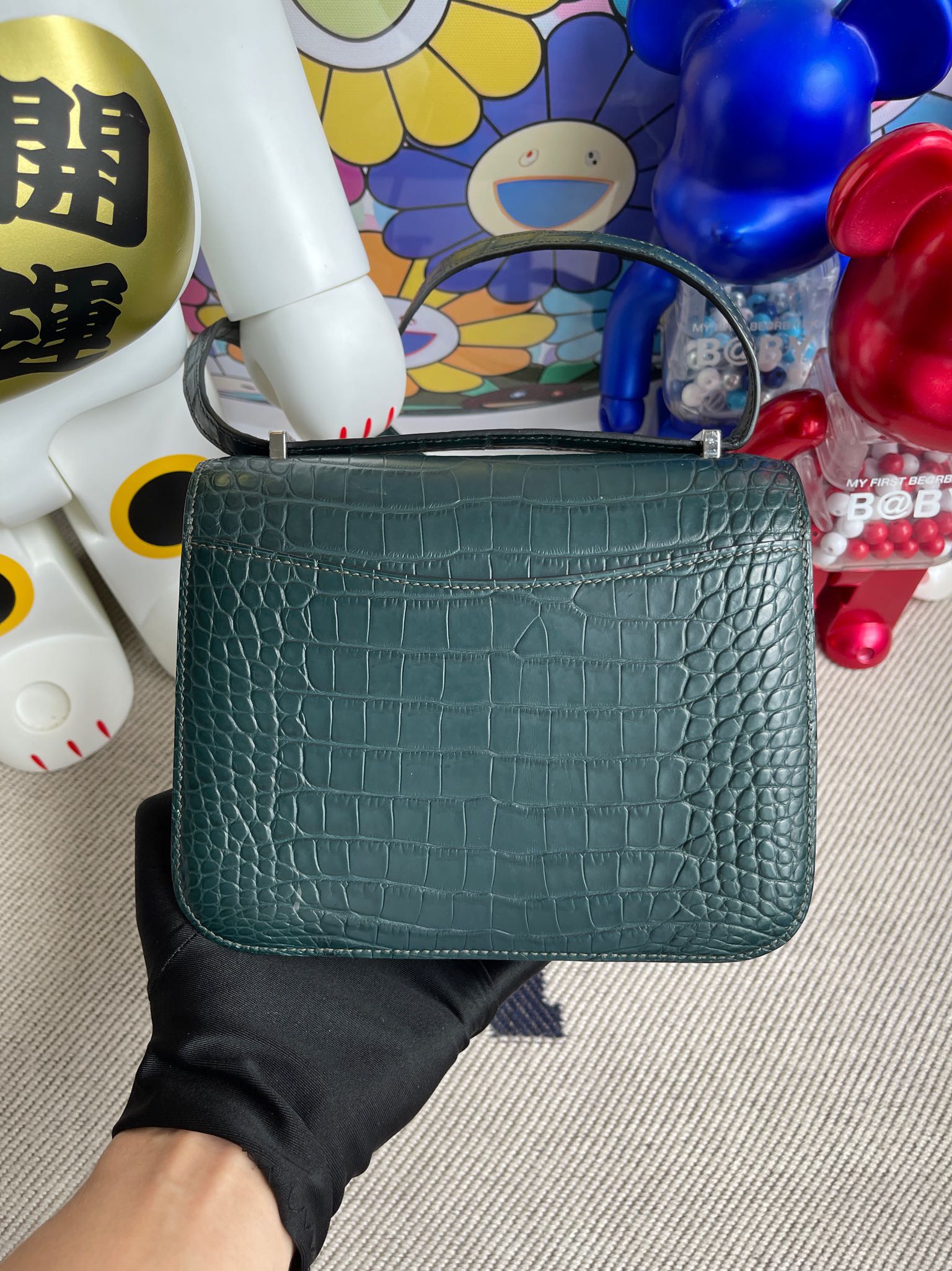 에르메스 콘스탄스18 그린 악어가죽